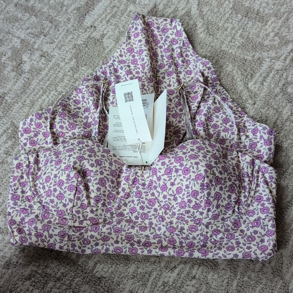 Tory Burch Purple Floral One Piece Swimsuit - Picture 11 of 11
